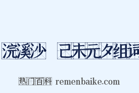 浣溪沙·己未元夕组词是什么意思的图片